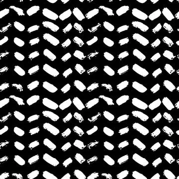 Dry Brush Strokes Seamless Pattern. Hand Drawn Artwork Abstract Vector 스톡 일러스트