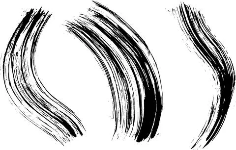 Dry Brush Strokes Vector Grunge Set Stock Illustration