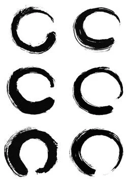 Dry brush zen enso Stock Illustration