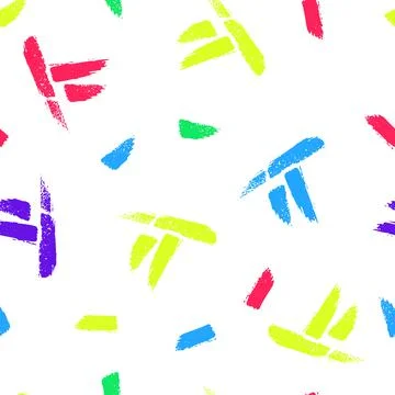 Dry brushes seamless pattern. Minimalistic creative trend abstract. Cheerful Illustrazione stock