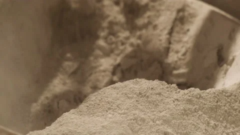 Dry Building Mixture Sieved through Automatic Sieve. Builder Mixes Plaster Stock Footage 168356721