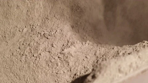 Dry Building Mixture Sieved through Automatic Sieve. Builder Mixes Plaster Stock Footage 168357531