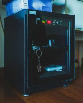 Dry Cabinet for camera storage Stock Photos
