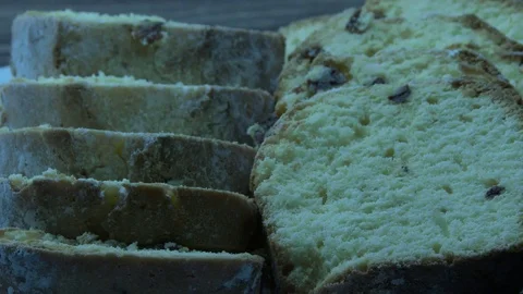 Dry cake slices on white plate Stock Footage 83578660