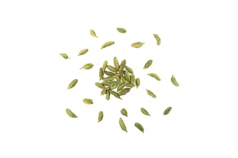 Dry capers isolated on white background with clipping path close up. Macro .. Stock Photos