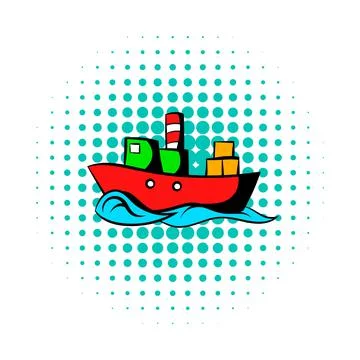 Dry cargo comics icon Illustrazione stock
