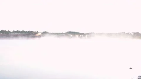 Dry cargo ship close-up in the fog Stock Footage 197742002
