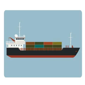 Dry cargo ship Stock Illustration