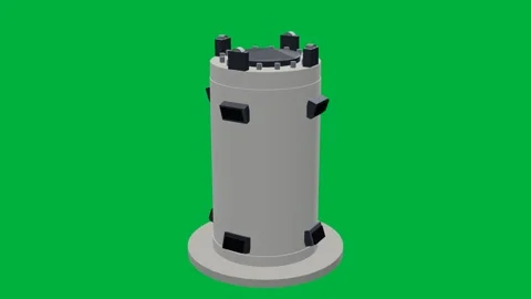 Dry cask nuclear 3d loop green screen Stock Footage 342915178