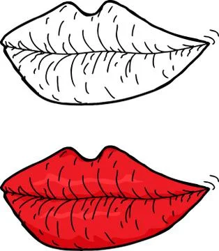Dry chapped lips Stock Illustration