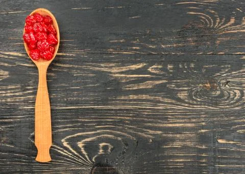 Dry cherry in spoon Foto stock