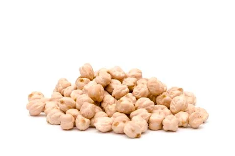 Dry Chickpeas on a White Background Foto stock