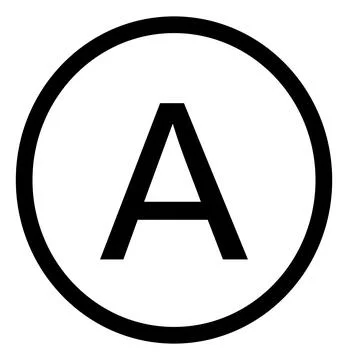 Dry clean any solvent A, laundry care symbol Stock Illustration