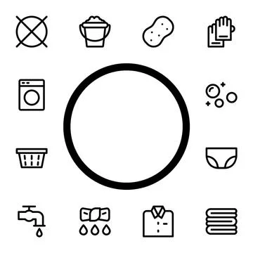 Dry clean, eclipse flat vector icon in laundry pack Ilustração Stock