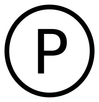 Dry clean perchloroethylene P, laundry care symbol Stock Illustration