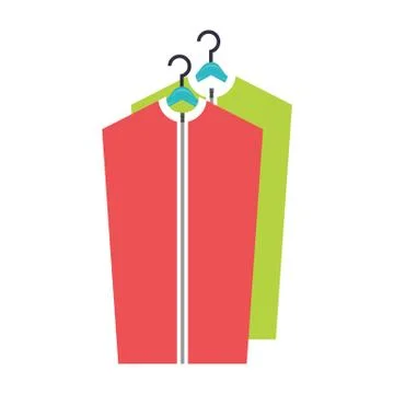 Dry Cleaned clothes on the hanger Stock Illustration