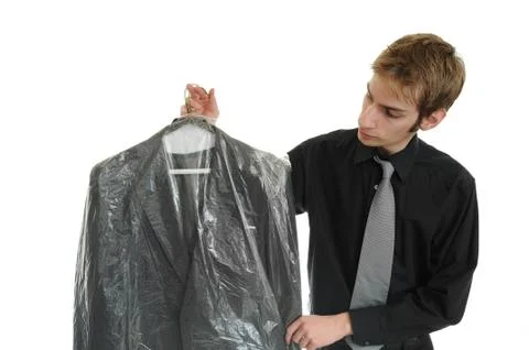 Dry cleaned suit Stock Photos