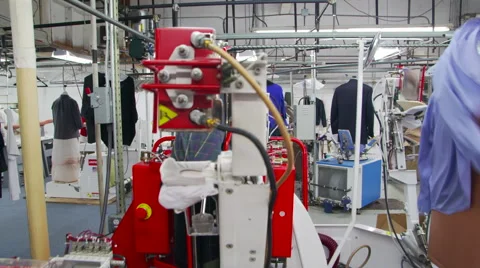 Dry Cleaner Machine with Shirts Stock Footage 46755163