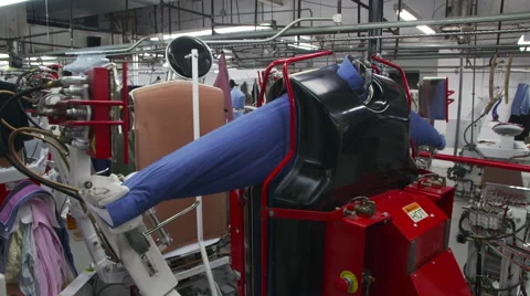 Dry Cleaner Machine Spinning and Pressing Video stock 46755347