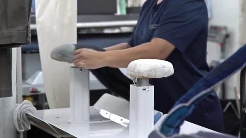 Dry Cleaner Pant Steamer Machine 4k 2 Stock Footage 103626869