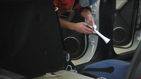 Dry cleaning, car interior cleaning. Video stock 144018943