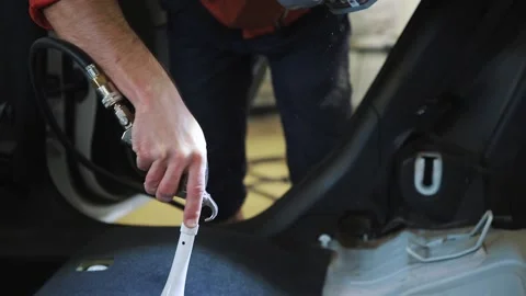 Dry cleaning, car interior cleaning. Video stock 144018963