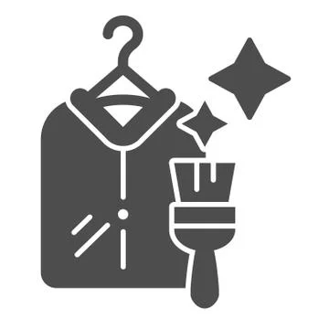 Dry cleaning clothes solid icon. Clothing service vector illustration isolated Stock Illustration