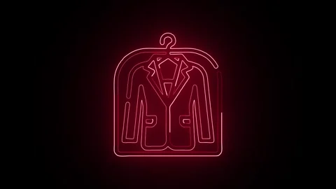 Dry Cleaning Icon Isolated on Black Background Laundry Service Graphic Anim.. Stock-Footage 331852931