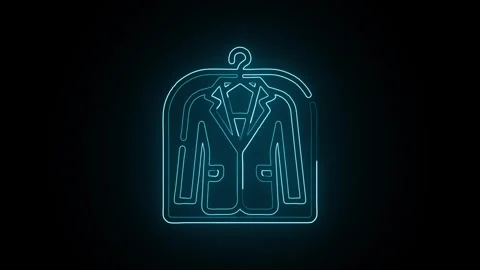 Dry Cleaning Icon Isolated on Black Background Laundry Service Graphic Anim.. Stock-Footage 331852950