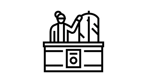 Dry cleaning laundry wash line icon animation Stock Footage 326128051