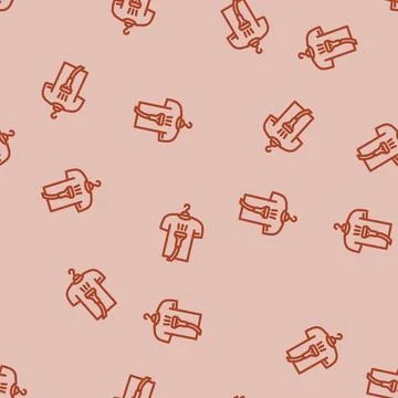 Dry cleaning line vector seamless pattern 스톡 일러스트
