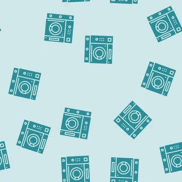 Dry cleaning machine laundry wash glyph seamless pattern Illustrazione stock