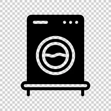 Dry cleaning solid icon. laundry machine symbol logo graphic design.  Stock Illustration