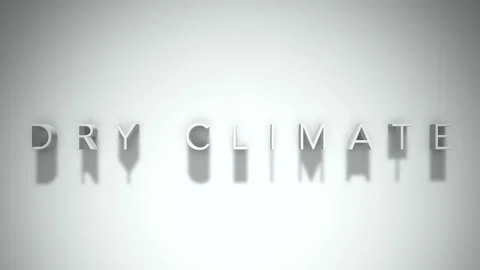 Dry climate 3D title animation with shadows on a white background Stock Footage 297108306