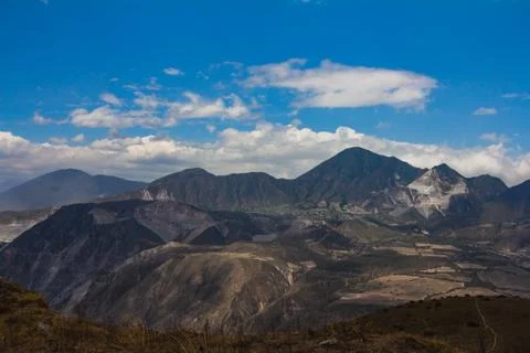 Dry climate landscape destroyed by mining Stock Photos