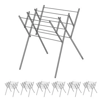 Dry clothes drying rack cartoon vector graphic Stock Illustration