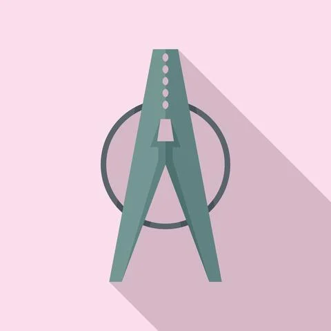 Dry clothes pin icon, flat style イラスト素材