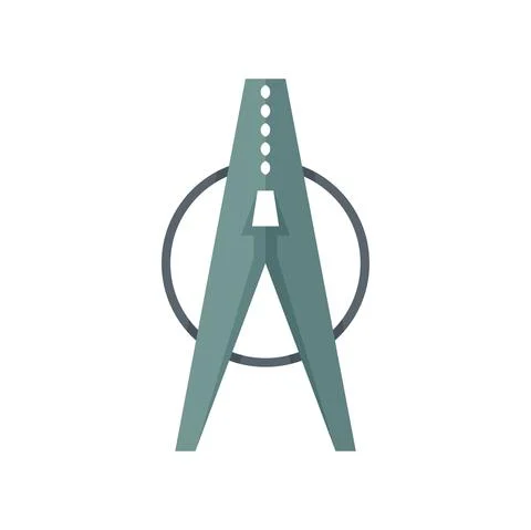 Dry clothes pin icon flat isolated vector Stock Illustration