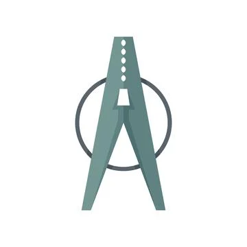 Dry clothes pin icon flat isolated Stock Illustration