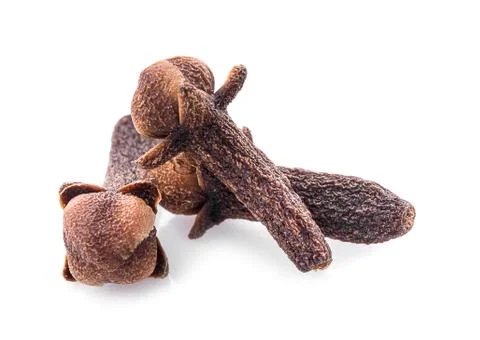 Dry cloves on white background Stock Photos