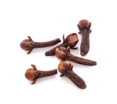 Dry cloves on white background Stock Photos