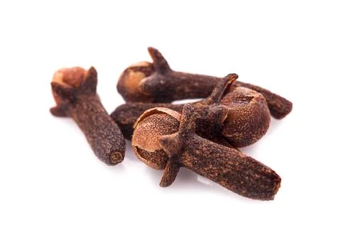 Dry cloves on white background Stock Photos