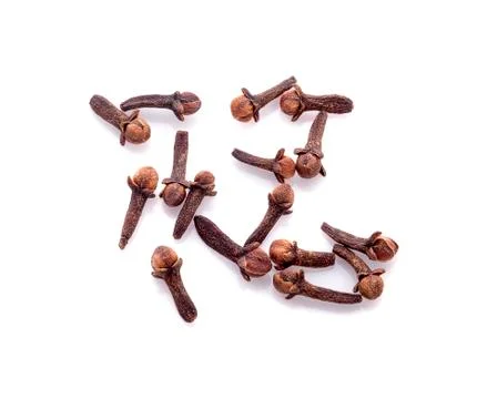 Dry cloves on white background Stock Photos
