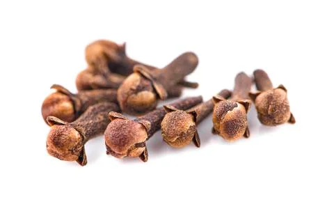 Dry cloves on white background Stock Photos
