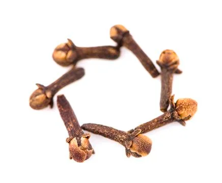 Dry cloves on white background Stock Photos