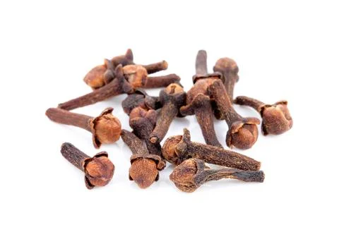 Dry cloves on white background Stock Photos