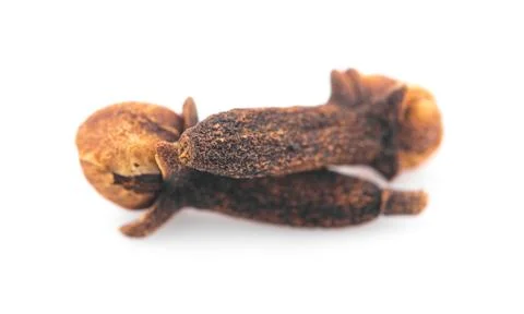 Dry cloves on white background Stock Photos