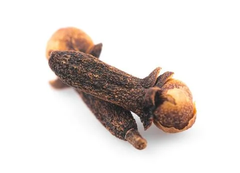 Dry cloves on white background Stock Photos