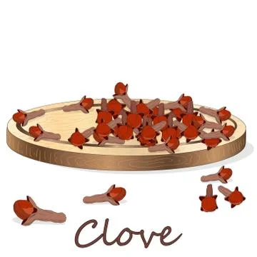 Dry cloves on white background. Vector illustration Stock Illustration