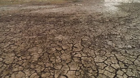 Dry Cracked Desert Land Without Vegetation Closeup Видео 334563123